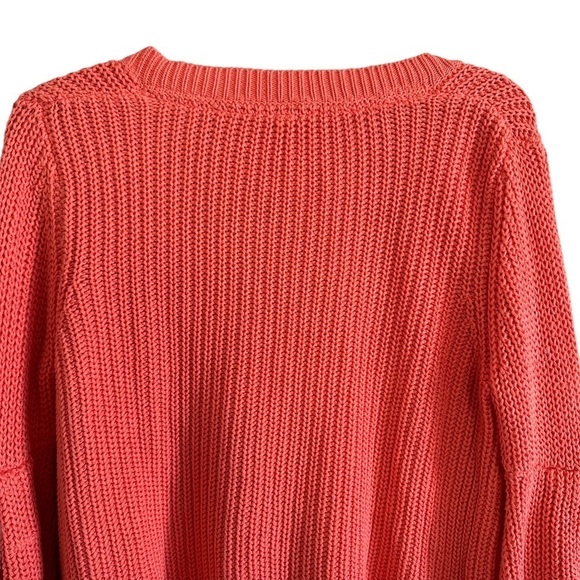 Free People Damsel Bell Sleeve Sweater Coral Sz XS - Picture 9 of 14